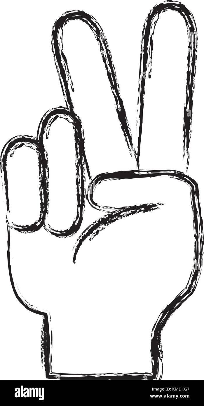 Figura Mano Con Paz Y Amor Simbolo De Gestos Imagen Vector De Stock Alamy