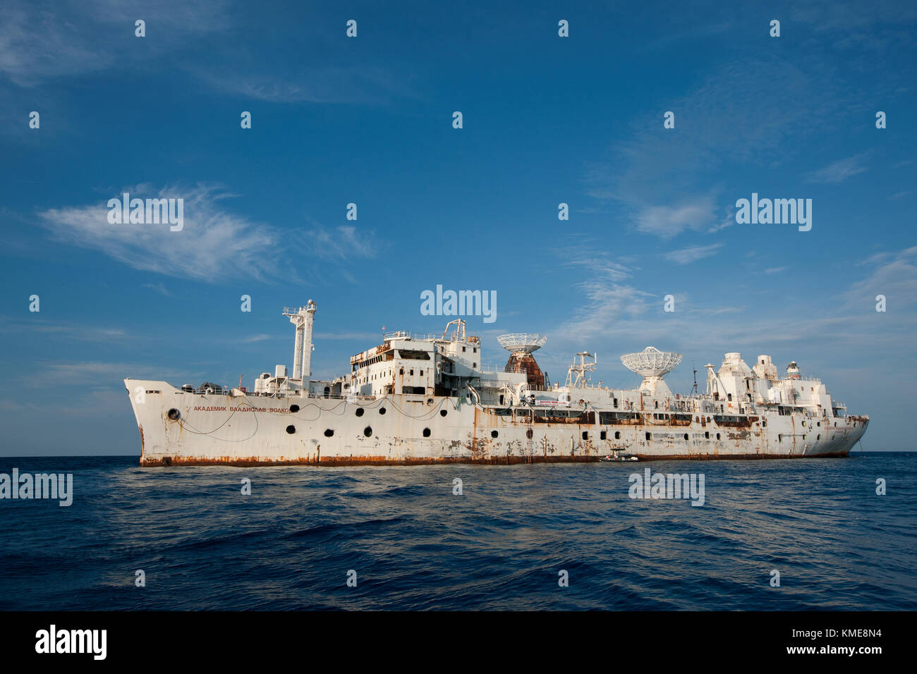General hoyt vandenberg buque s. Como se prepara para el naufragio, a seis millas de la costa de Key West, Florida Keys. Foto de stock
