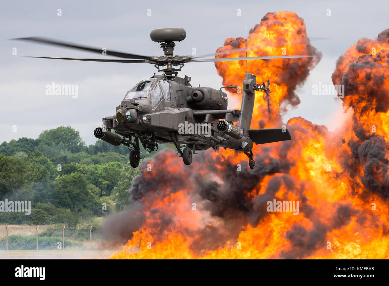 Un helicóptero de ataque Apache del British Army Air Corps. Foto de stock