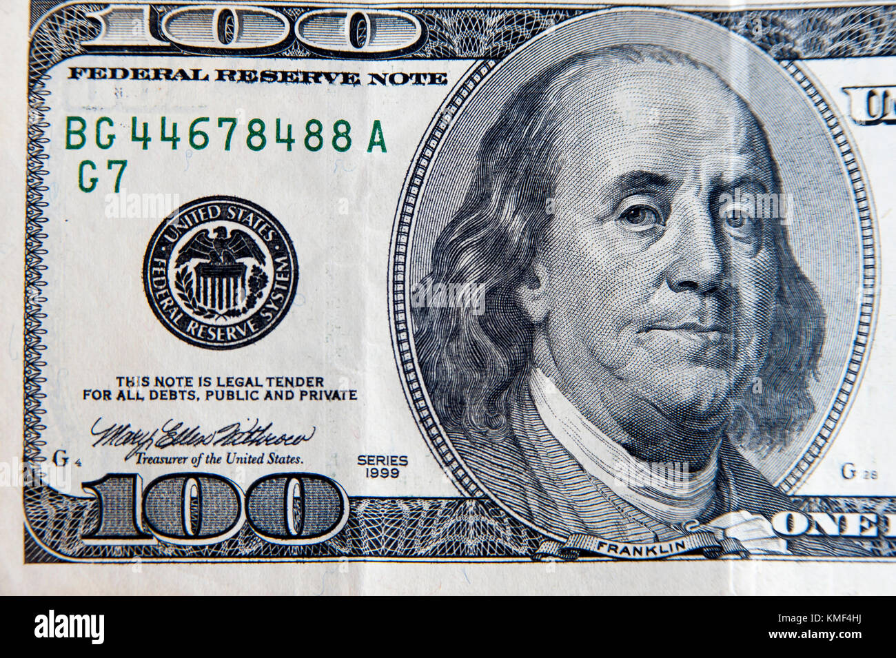 100 Dollars Banknote Benjamin Franklin Fotos e Imágenes de stock Alamy