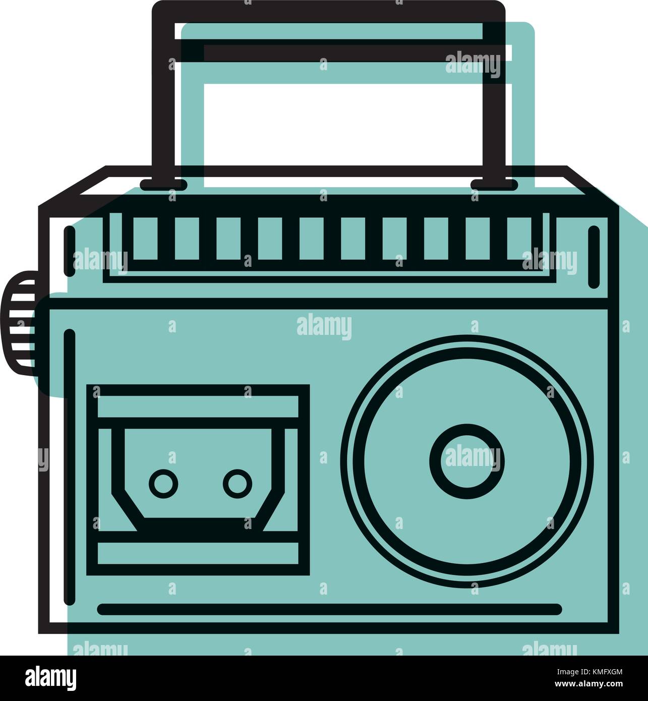Color de equipos de radio para escuchar música con cassette Imagen Vector de  stock - Alamy
