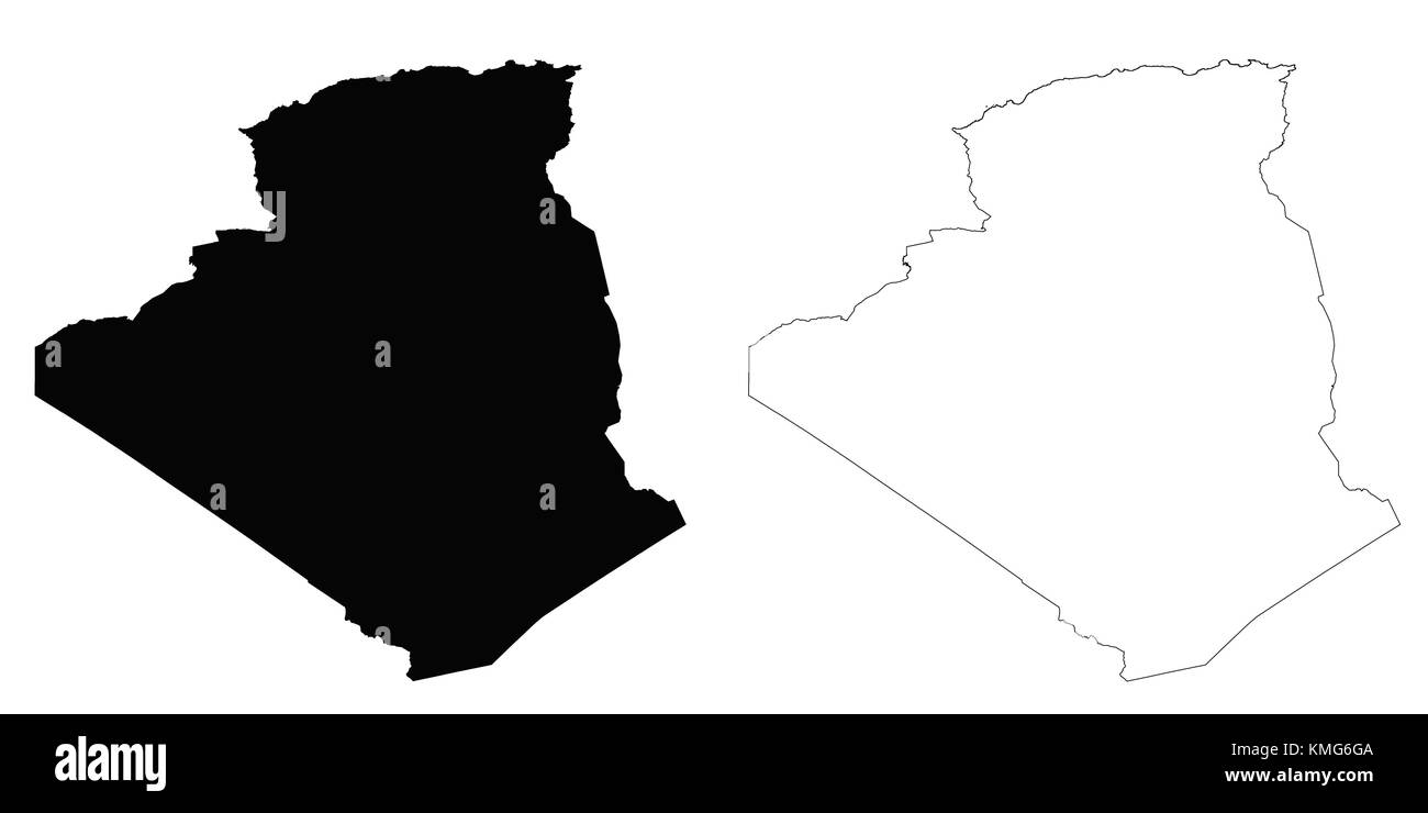 Argelia mapa esquema Ilustración del Vector