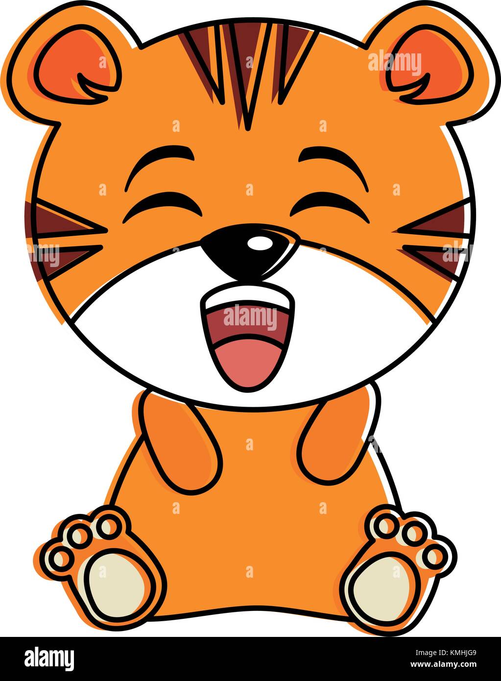 Cute kawaii tigre ilustración Vectorial character design Imagen Vector de  stock - Alamy