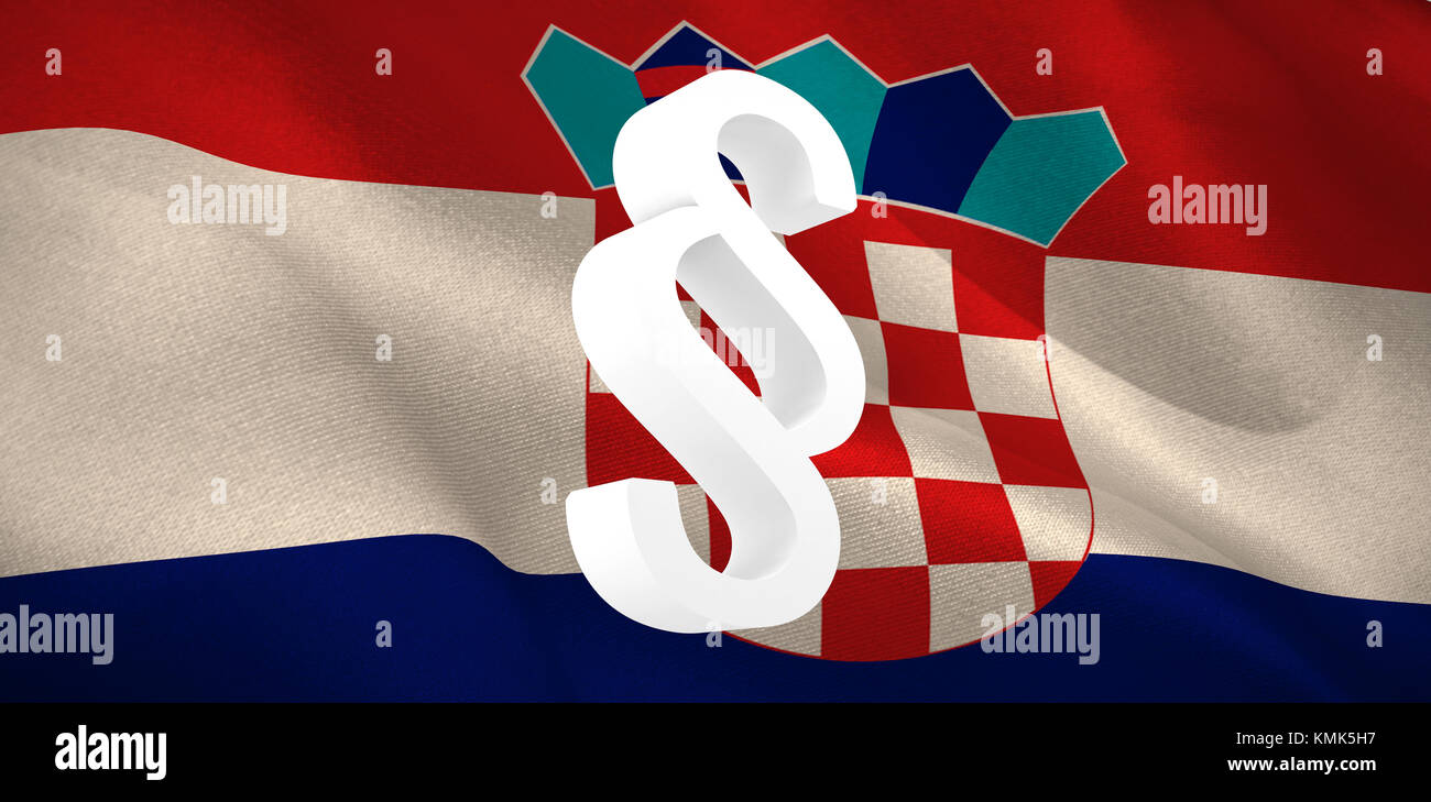 Icono de vector de símbolo de sección contra la bandera nacional croata generada digitalmente Foto de stock
