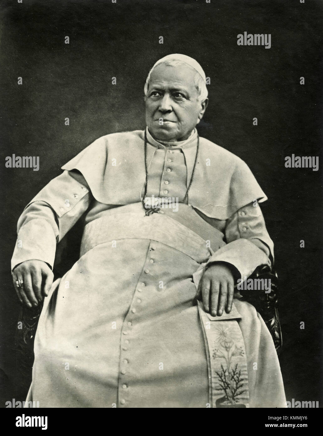 Retrato del Papa Pío IX por Braun, 1878 Foto de stock