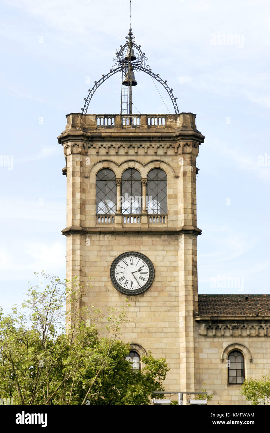 La torre del reloj. Universitat de Barcelona. Barcelona. Cataluña. España Foto de stock