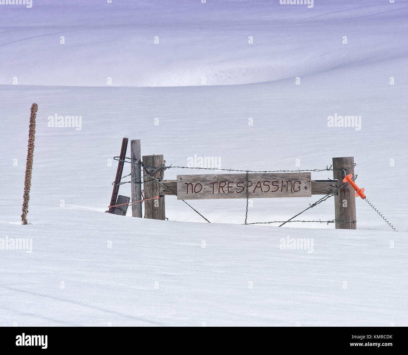 No hay signo de allanamiento en una profunda Snow Drift alto en las Montañas Rocosas Foto de stock