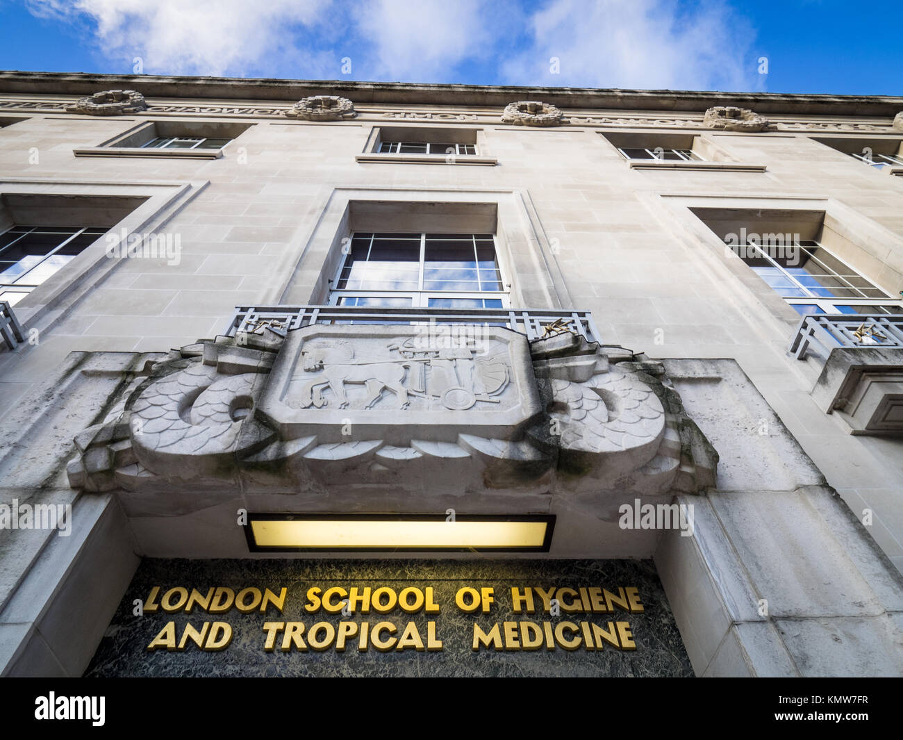 Escuela de Londres de Higiene y Medicina Tropical, en Bloomsbury, Londres. El edificio de estilo art deco abrió en 1929, los arquitectos Morley Horder y Verner Rees Foto de stock
