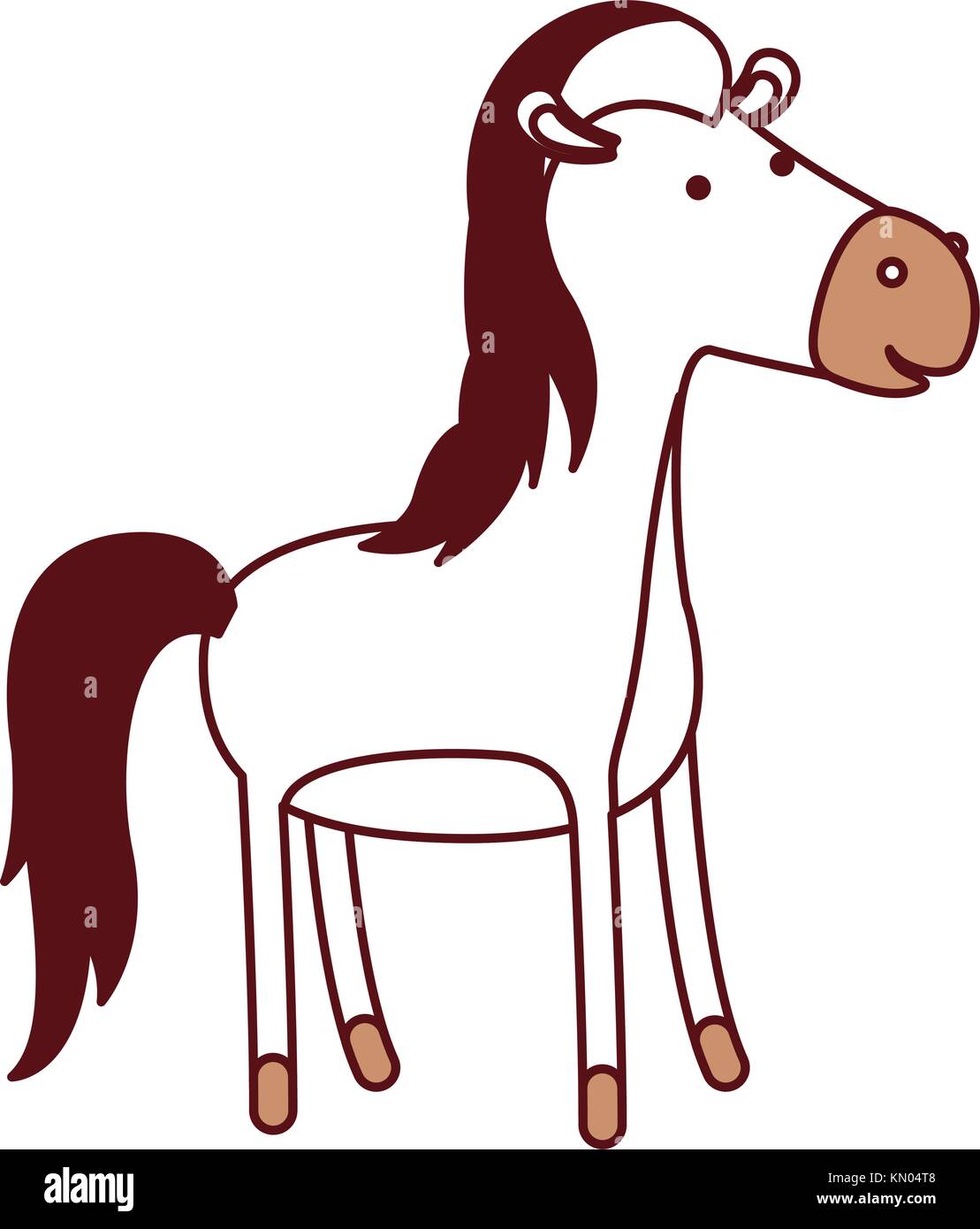 Dibujos animados de caballos en secciones