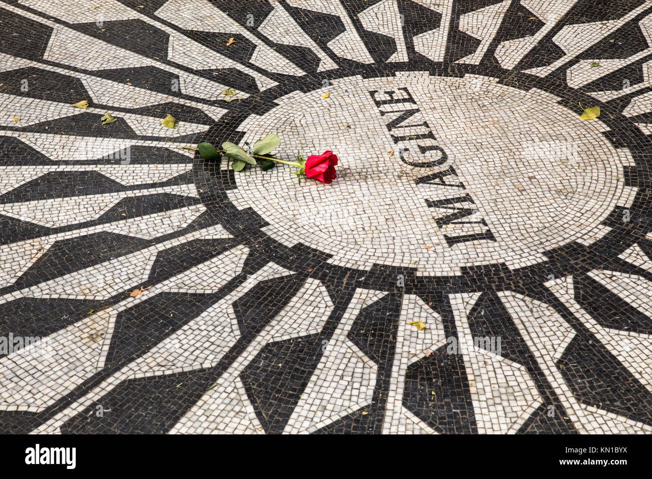 Imagine memorial de John Lennon en Central Park, NYC, Strawberry Fields Foto de stock