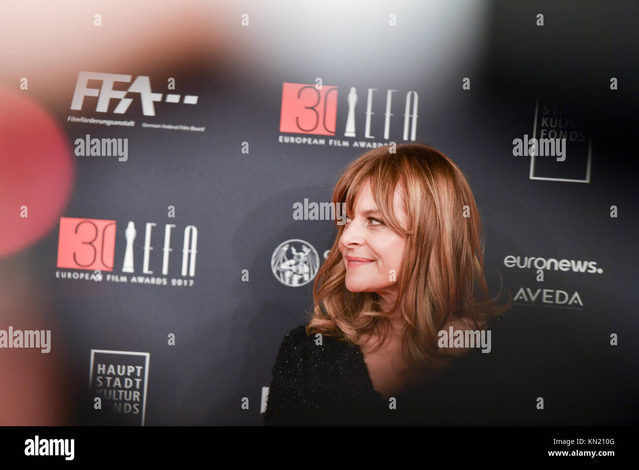 Berlín, Alemania. 09Dec, 2017. La actriz Natasha Kinski llegando a los European Film Awards 2017, ceremonia en la Haus der Berliner Festspiele en Berlín, Alemania, el 09 de diciembre de 2017. Crédito: Jens Kalaene/dpa/Alamy Live News Foto de stock