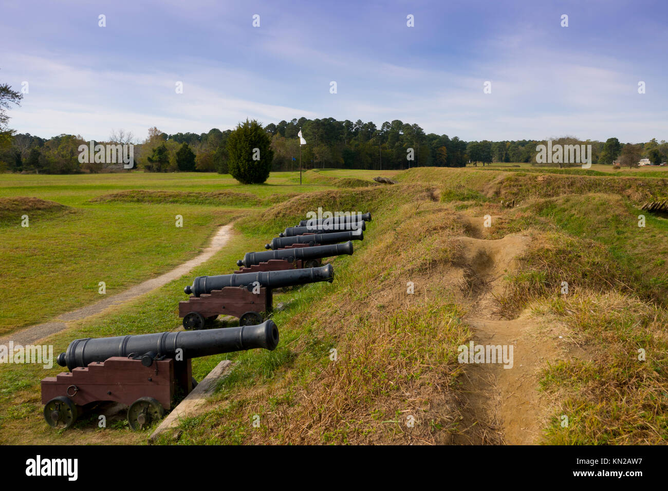 Ee.Uu. Virginia VA Yorktown Battlefield Yorktown triángulo histórico reducto National Park Service Foto de stock
