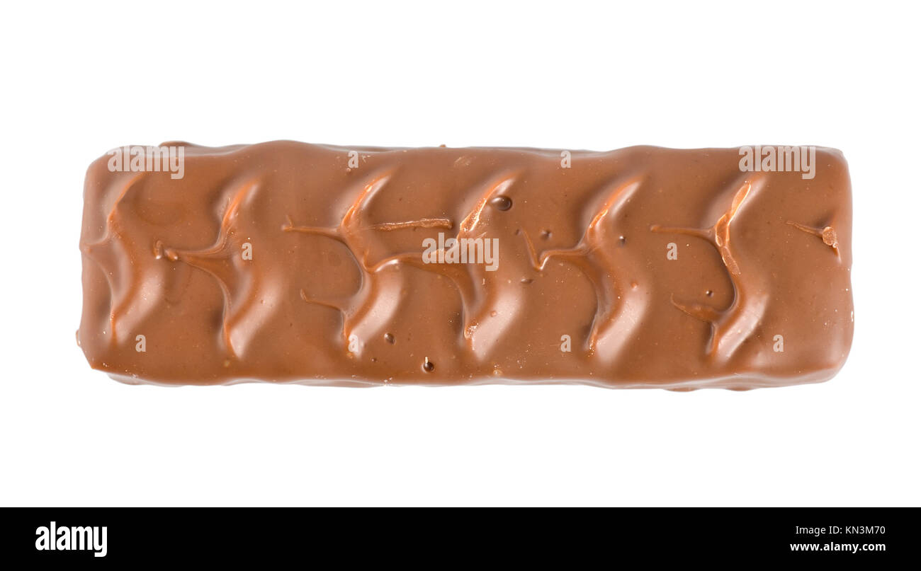 Barra de chocolate aislado sobre un fondo blanco. Foto de stock