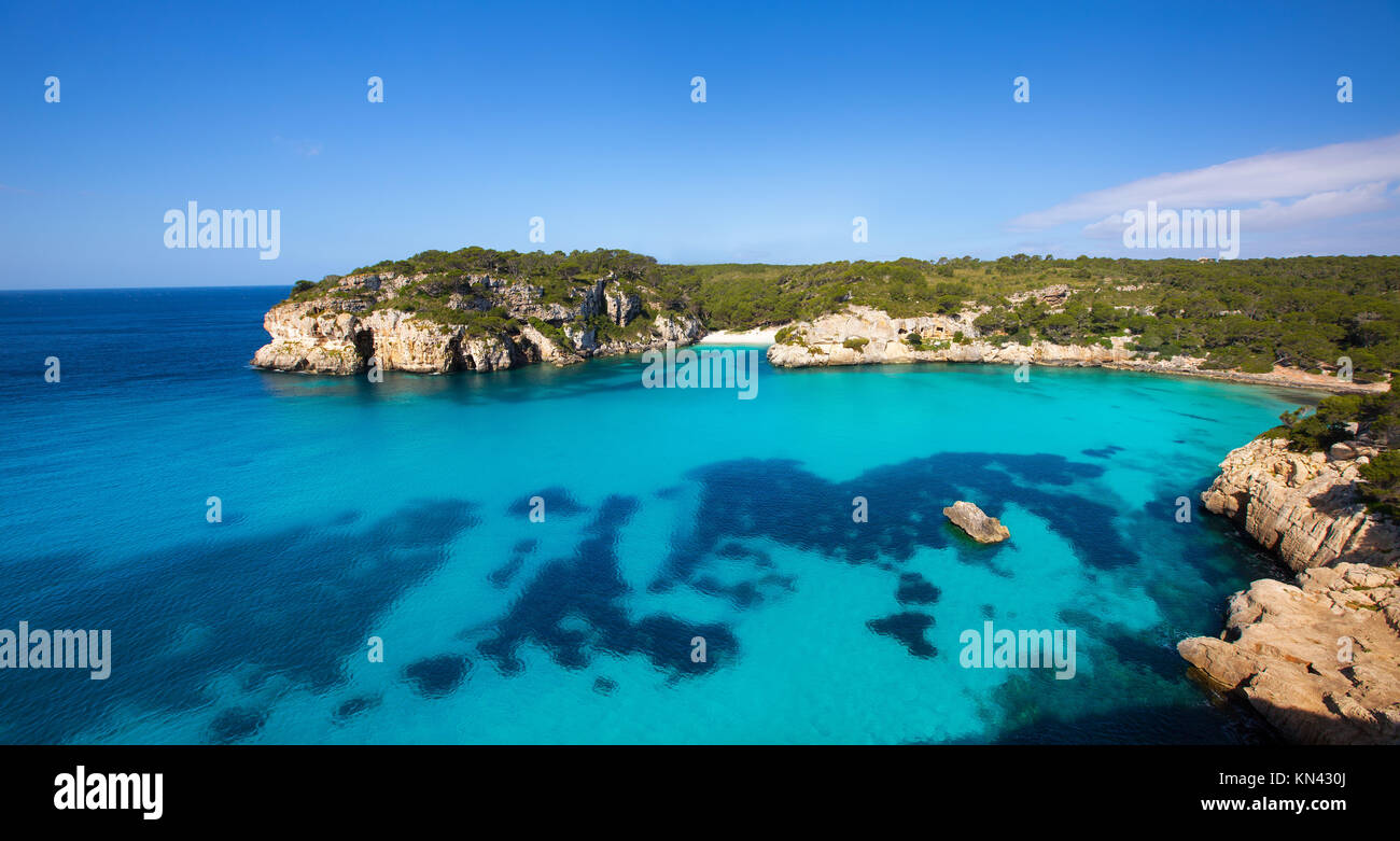 Cala Macarella y Macarelleta Ciutadella de Menorca Islas Baleares mediterránea. Foto de stock