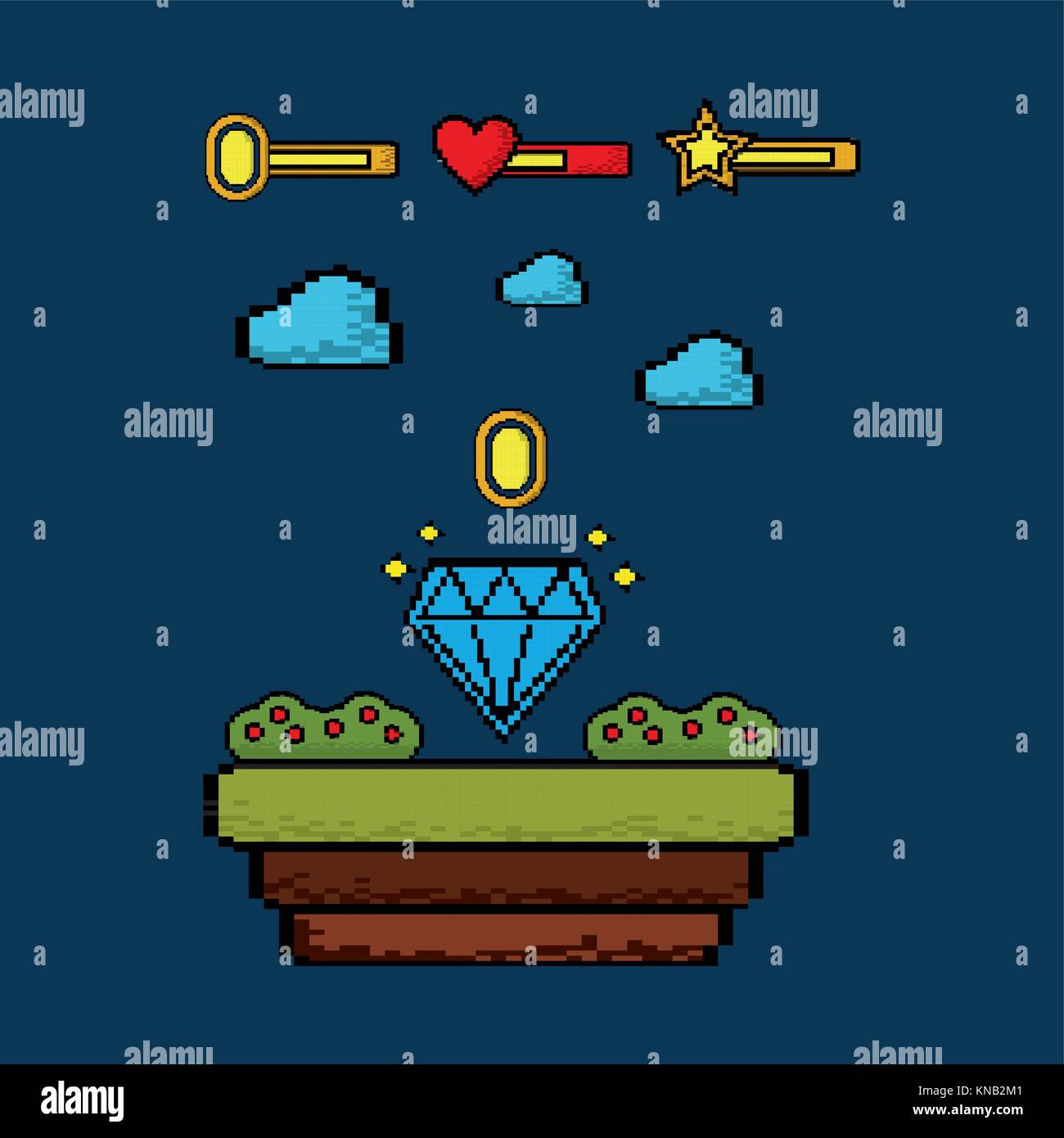 Video juegos de diamantes diseño de nivel de moneda Imagen Vector de stock  - Alamy