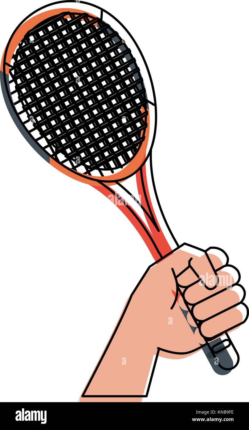 Mano sujetando una raqueta de tenis Imagen Vector de stock - Alamy