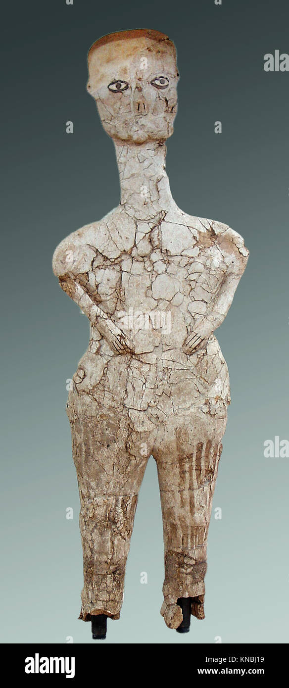 6200. Quizás la máscara de piedra utilizados en ceremonias de veneración, período neolítico, 7ª. Milenio A.C. encontrado en las colinas de Judea. Foto de stock