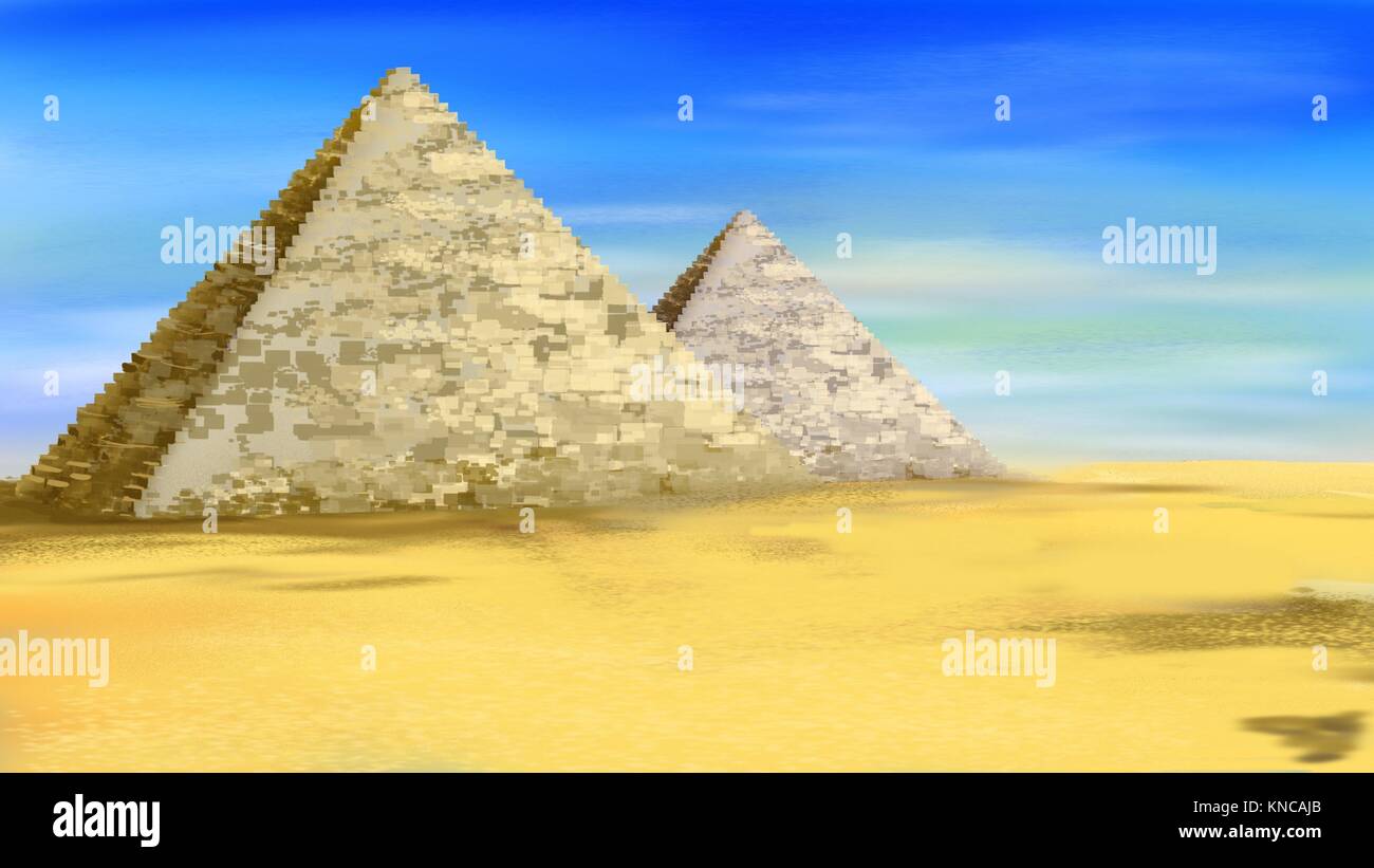 Pintura digital de las pirámides egipcias - una de las maravillas del mundo  Fotografía de stock - Alamy