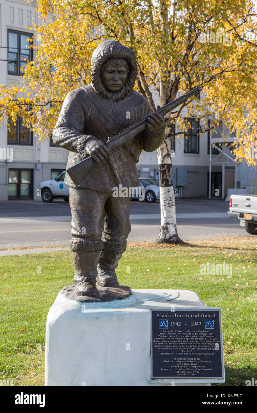 Memorial por la Guardia Territorial de Alaska en Veterans Memorial Park