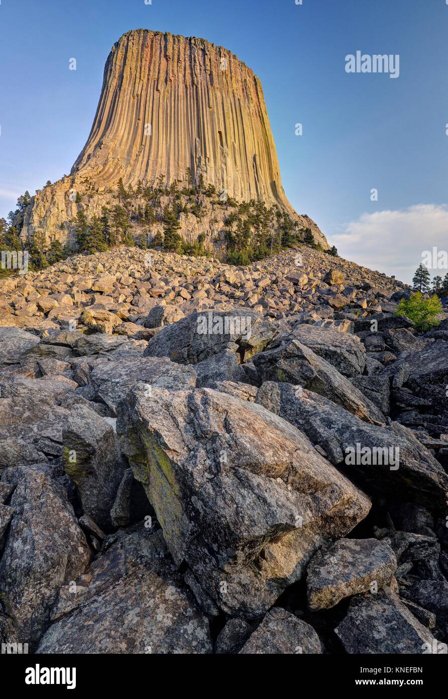 Monumento Nacional Devils Tower, Wyoming, Estados Unidos Foto de stock