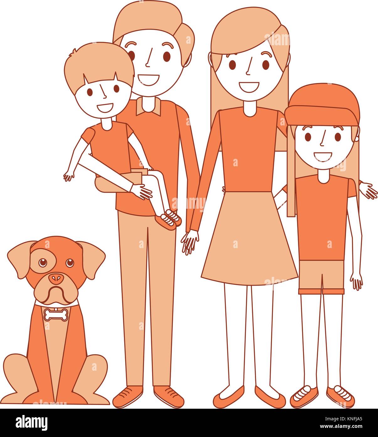 Linda Familia Papa Mama Pequeno Hijo E Hija A Su Perro Imagen Vector De Stock Alamy Linda Familia Papa Mama Pequeno Hijo E Hija A Su Perro Imagen Vector De Stock Alamy