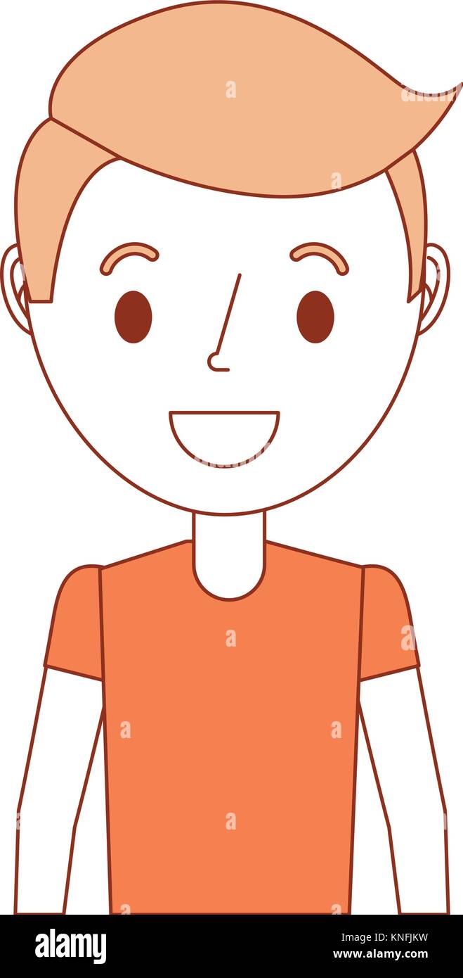 Feliz muchacho joven el retrato del personaje de dibujos animados Imagen  Vector de stock - Alamy