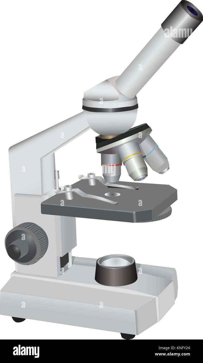 Microscopio ilustración vectorial sobre fondo blanco. Ilustración del Vector