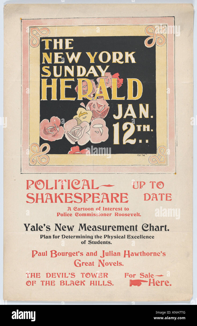 El New York Herald: Domingo 12 de enero. Artista: Charles Herbert Woodbury (American, Lynn, Massachusetts 1864-1940 Jamaica Plain, Massachusetts); Foto de stock