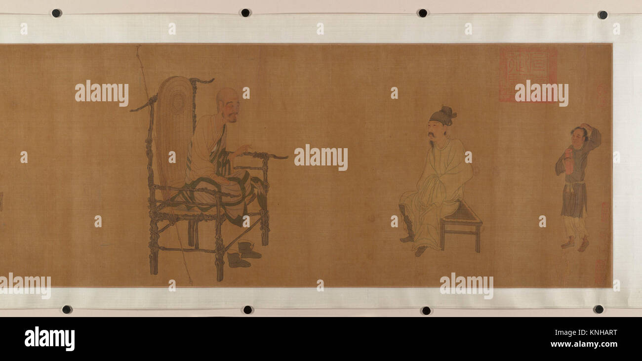 Xiao Yi obteniendo el Lanting manuscrito del monje Biancai. Artista: Artista desconocido; Artista: en el estilo de Zhao Mengfu (chinos, Foto de stock