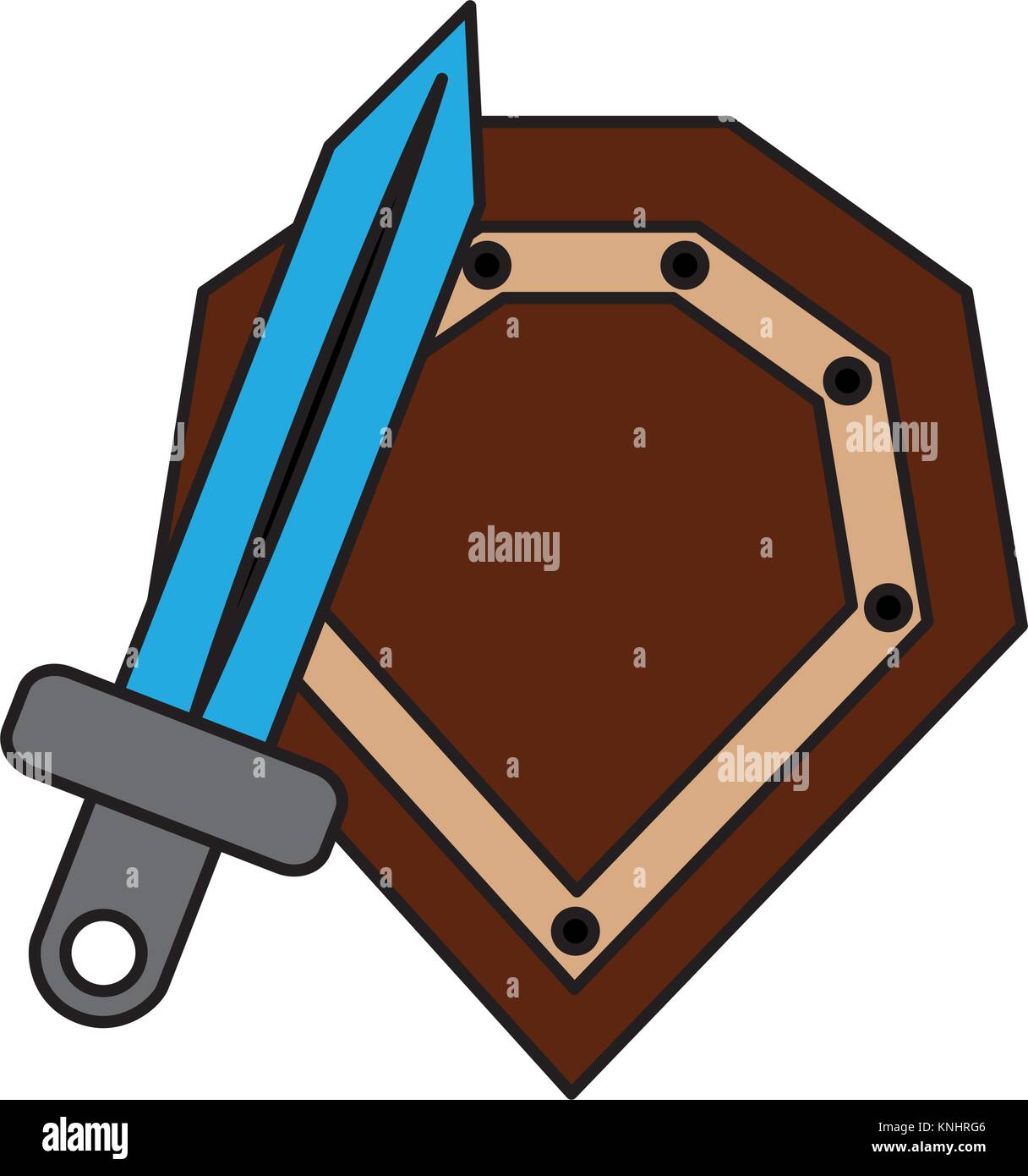 Video juego escudo y espada artículos Imagen Vector de stock - Alamy