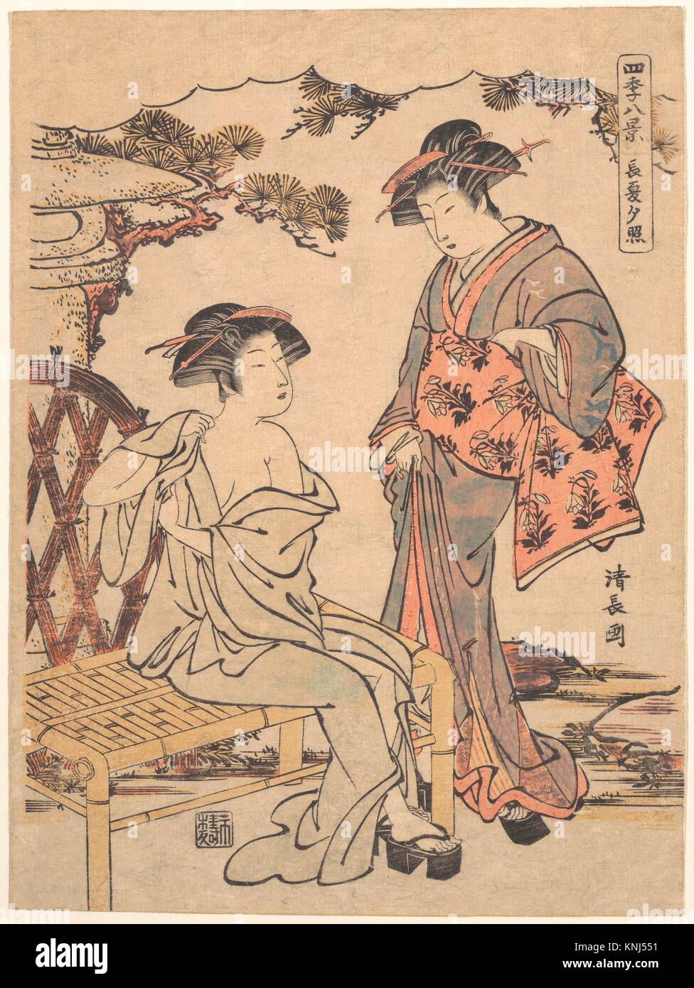 Imprimir. Artista: Torii Kiyonaga (japonés, 1752-1815); Período: del periodo Edo (1615-1868); Cultura: Japón; Media: Grabado en madera policromada; y tinta Foto de stock
