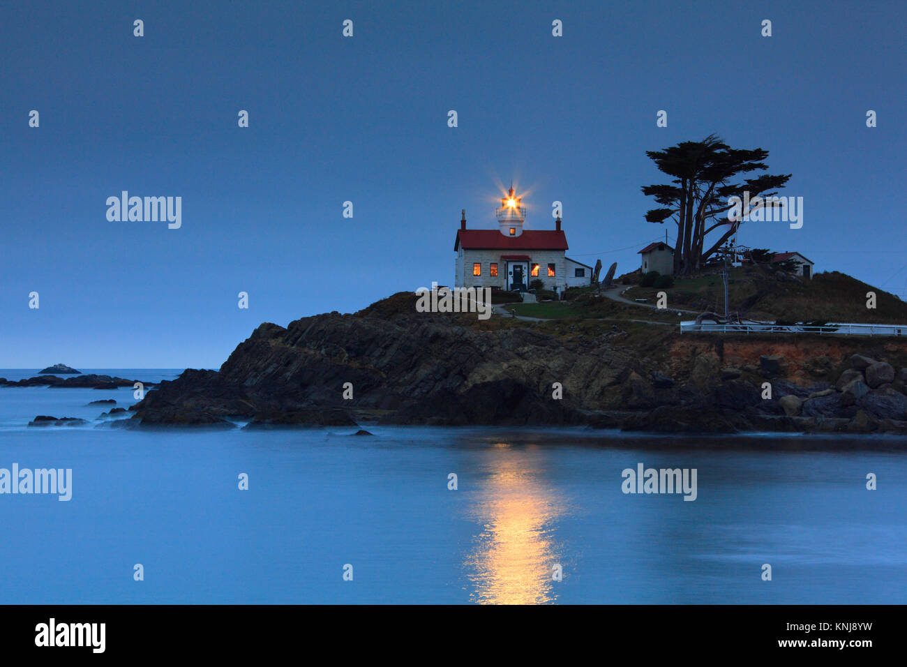 Battery Point Lighthouse, Crescent City, en el norte de California, Estados Unidos Foto de stock
