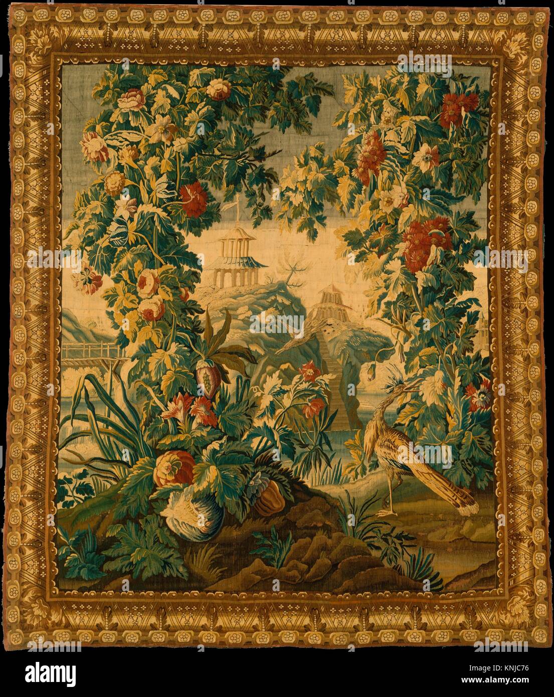 Paisaje fantástico. Manufactura: teje en Aubusson (Fabricación Royale, est. 1665: Fabricación, ca. 1812-presente); Maker: Probablemente tejida por Foto de stock