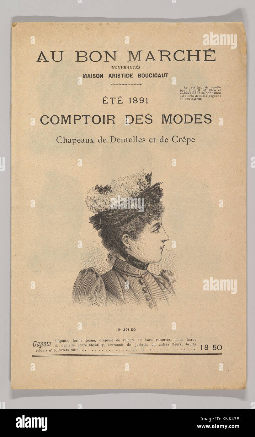 Au Bon Marché-Comptoir des Modes, Chapeaux de Dentelles et de Crêpe, été 1891, libro Foto de stock