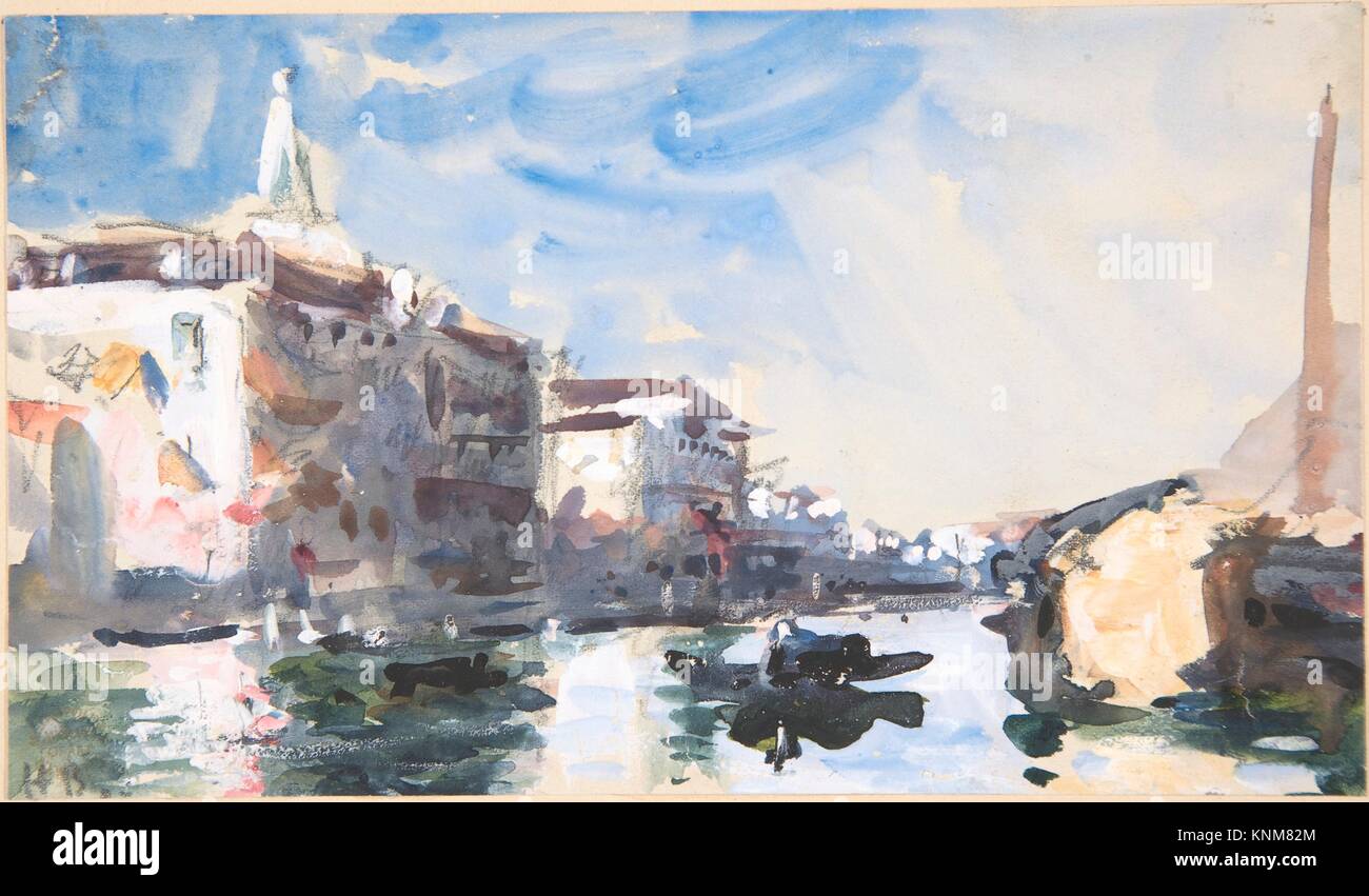 Escena en el Gran Canal de Venecia. Artista: Hercules Brabazon Brabazon (British, París 1821-1906 Oaklands, Londres); Fecha: del siglo XIX; media: Foto de stock