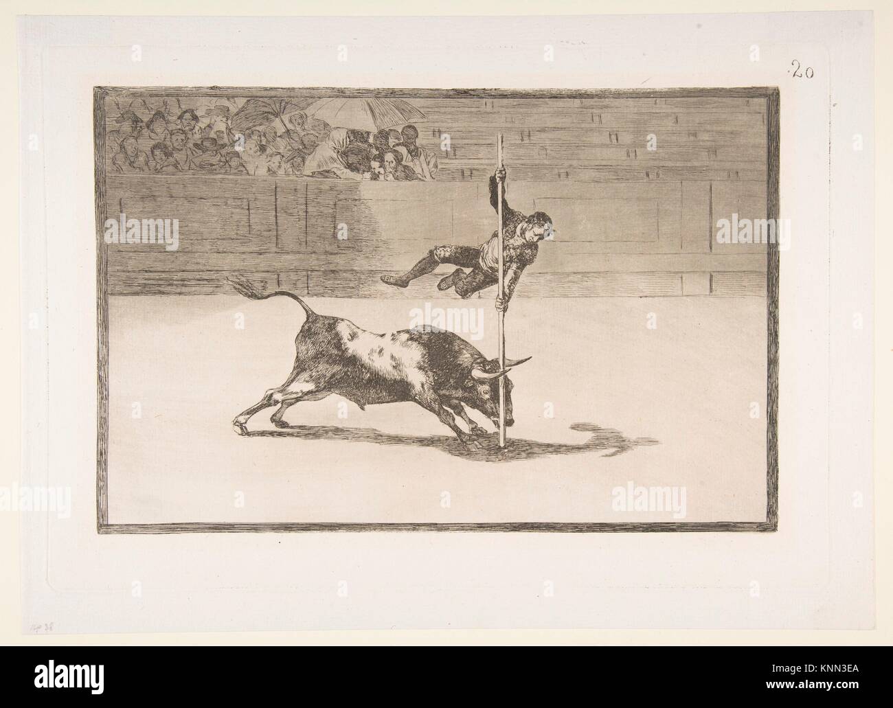 Imprimir. Series/Cartera: La Tauromaquia; Artista: Goya (Francisco de Goya y Lucientes) (español, Fuendetodos 1746-1828 Burdeos); Fecha: 1816; Medio: Foto de stock