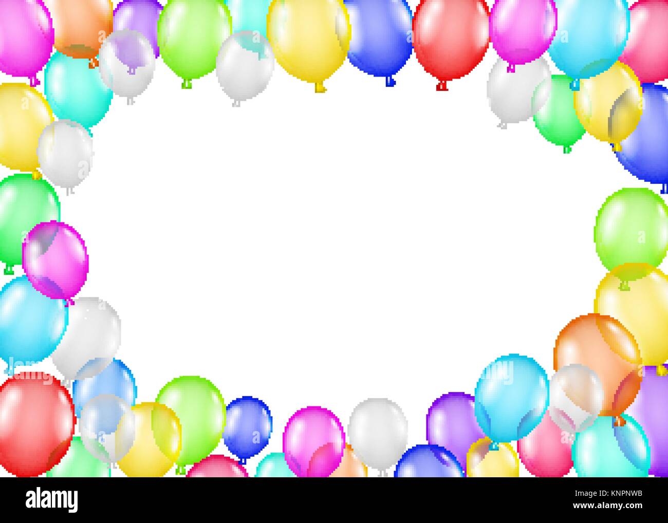 Grupo de globos de colores sobre un fondo blanco Imagen Vector de stock -  Alamy