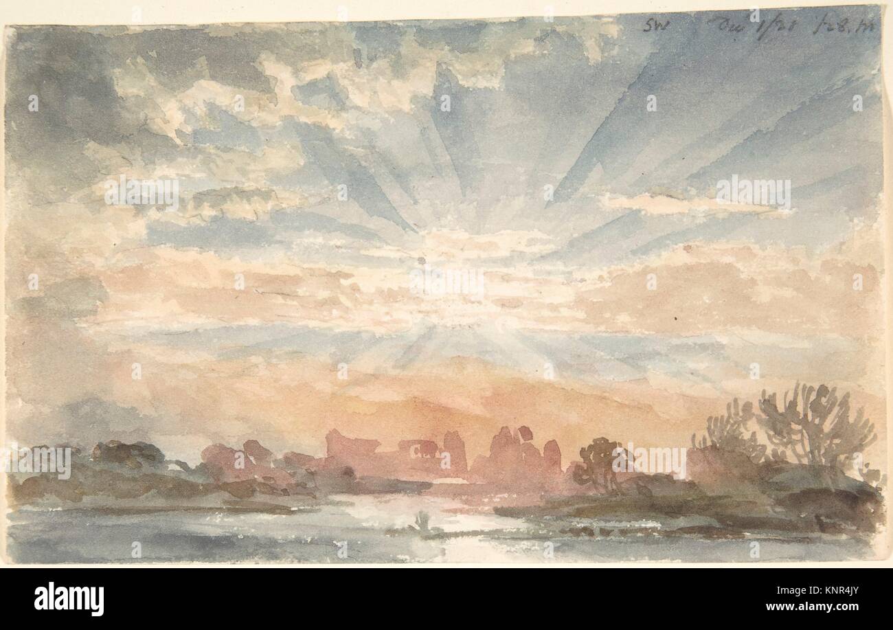 Paisaje con Sol Naciente, 1 de diciembre de 1828, 8:30 a.m. el artista: Joseph Michael Gandy (Británico, Londres Londres 1771-1843); Fecha: 1828; Medio: Foto de stock