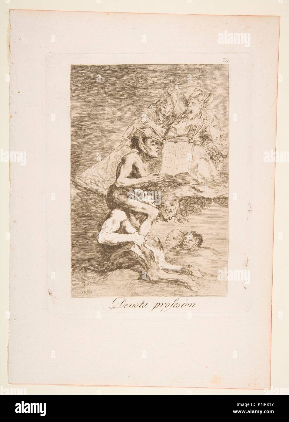 70 Chapa de 'Los Caprichos': devota profesión (Devota profesion.). Series/cartera: Los Caprichos; Artista: Goya (Francisco de Goya y Lucientes) Foto de stock