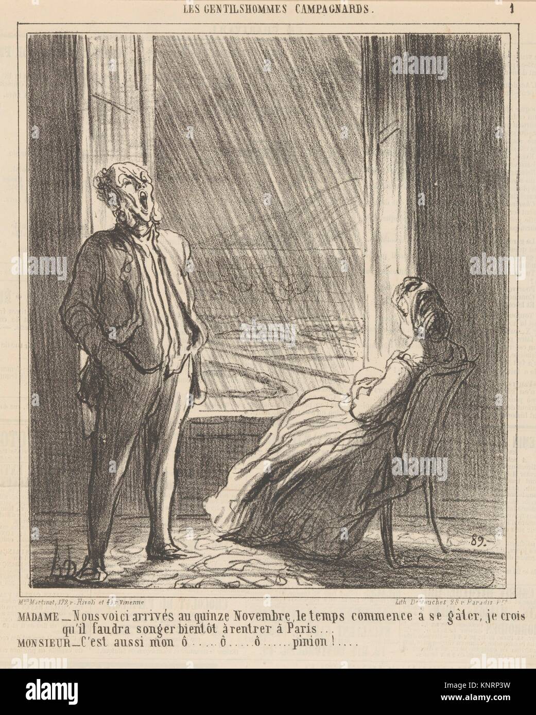 Les Gentilshommes Campagnards. Artista: Honoré Daumier (Francés, Marsella 1808-1879 Valmondois); Fecha: Noviembre 28, 1864; media: Litografía; Foto de stock