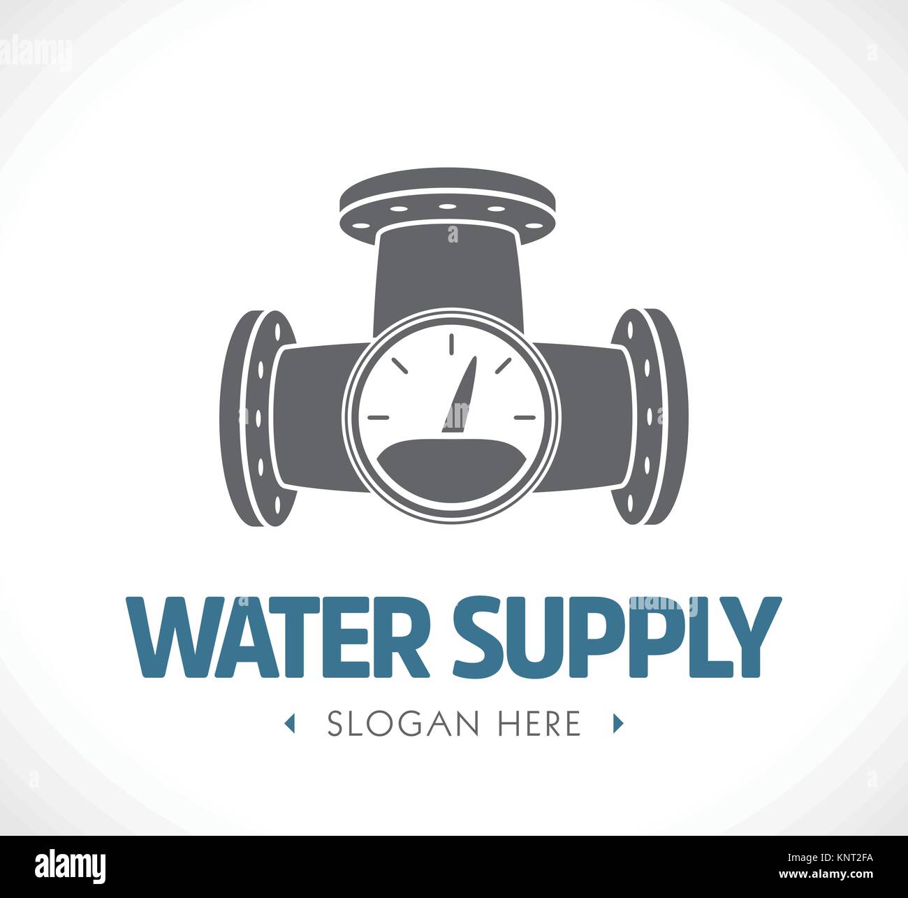 El abastecimiento de agua y alcantarillado - Concepto de logotipo - Ilustración de stock Ilustración del Vector