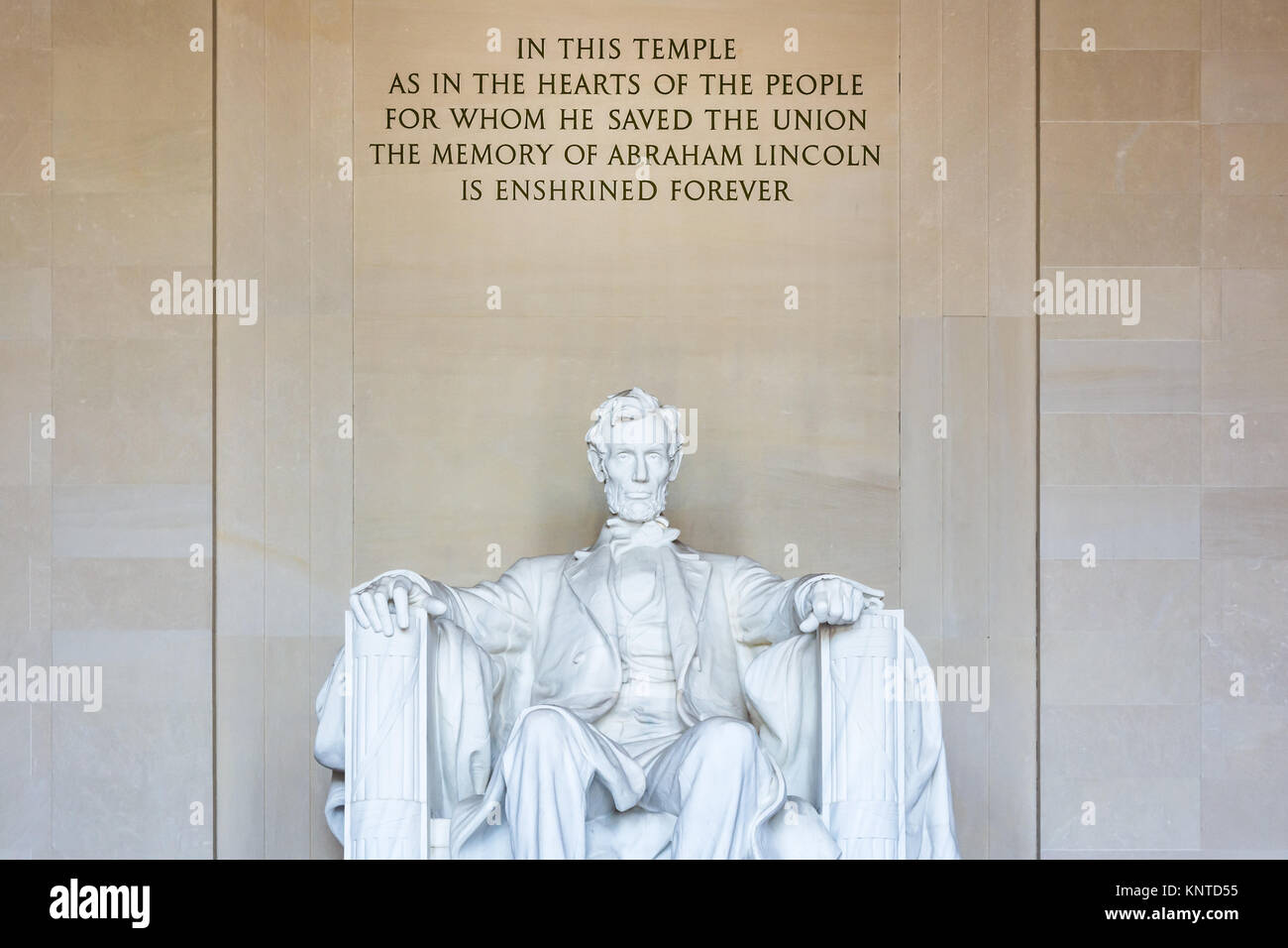 Abraham Lincoln Memorial Sillas Famosos Closeup Frase Monumento De Washington Dc Fotografia De Stock Alamy