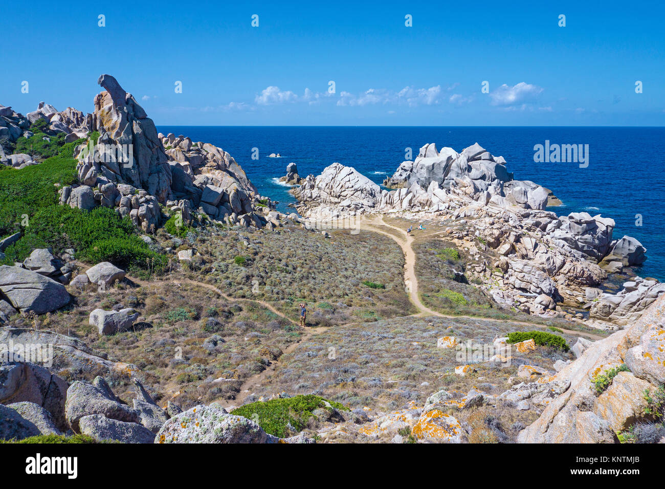 El paisaje costero, rocas de granito en Capo Testa, Santa Teresa di Gallura, Cerdeña, Italia, el mar Mediterráneo, Europa Foto de stock