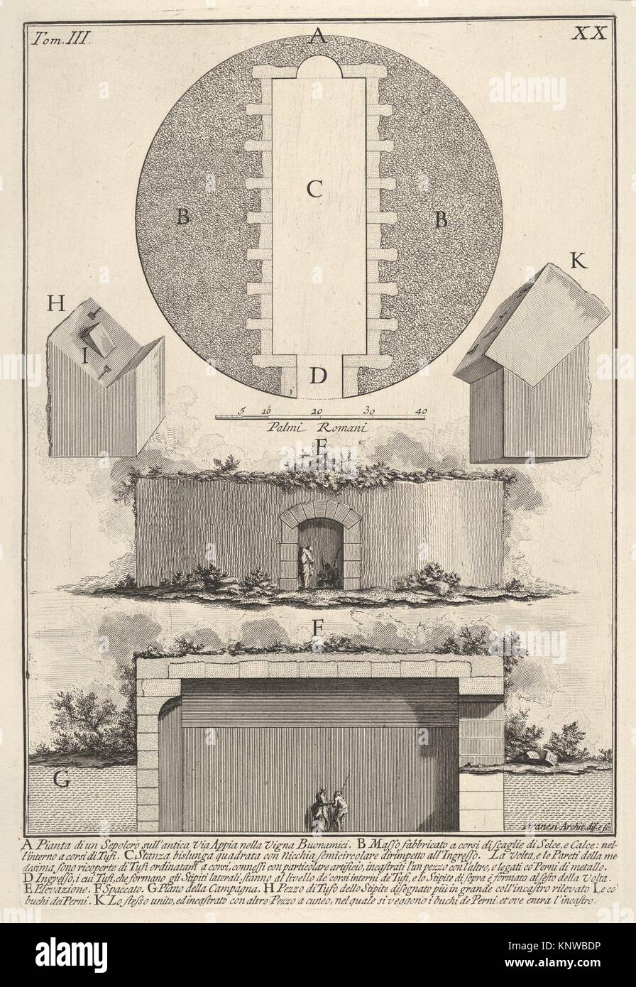 Plan de una tumba en la Vía Appia en Vigna Buonamici (Pianta di onu sepolcro sull'Antica Via Appia nella Vigna Buonamici), de la serie "Le Foto de stock
