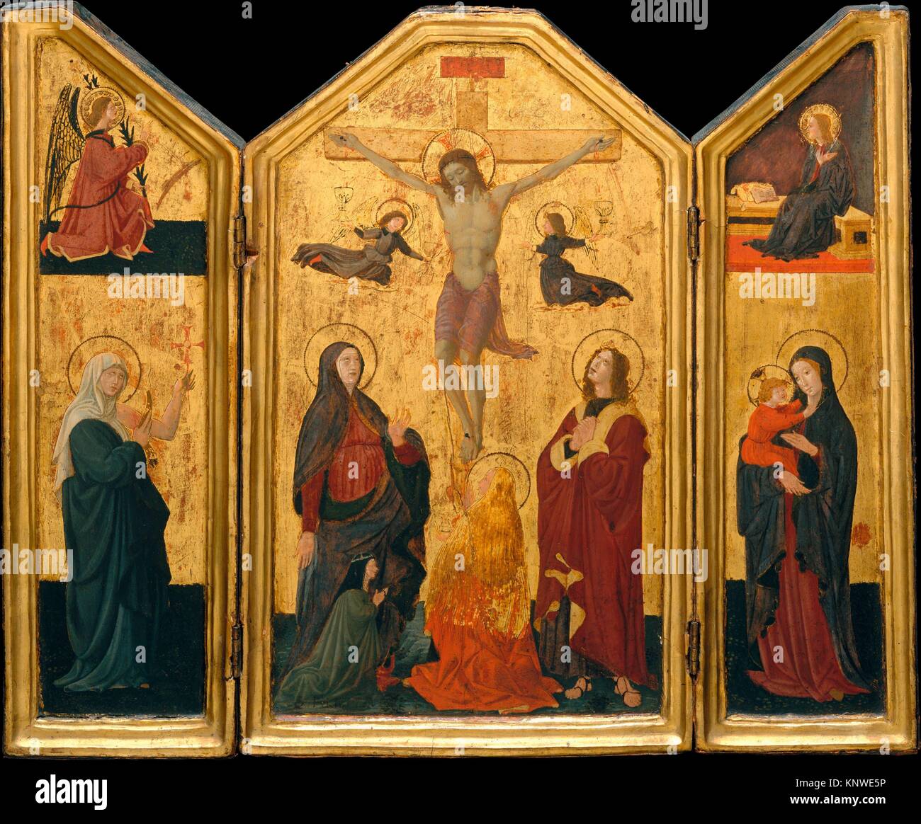 La Crucifixión. Artista: Paolo Uccello (Paolo di Dono) (italiano, Florencia Florencia 1397-1475); Fecha: probablemente mid-1450s; Media: Témpera sobre madera, Foto de stock