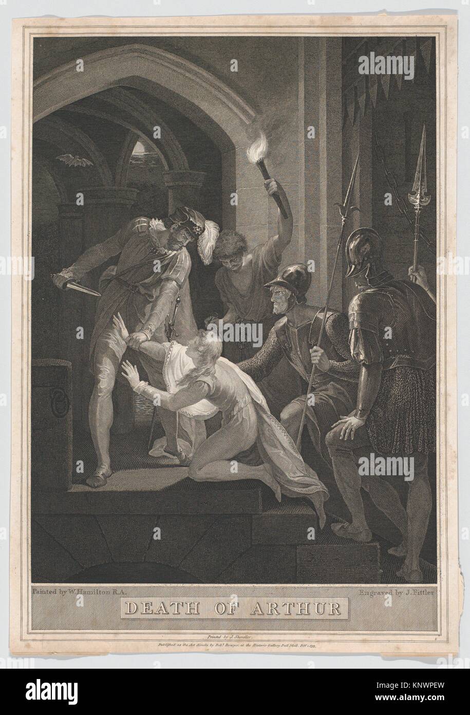 La muerte de Arthur. Grabador: James Fittler (Británico, Londres 1758-1835 Middlesex); Artista: Después de William Hamilton (Británico, Londres 1751-1801 Foto de stock