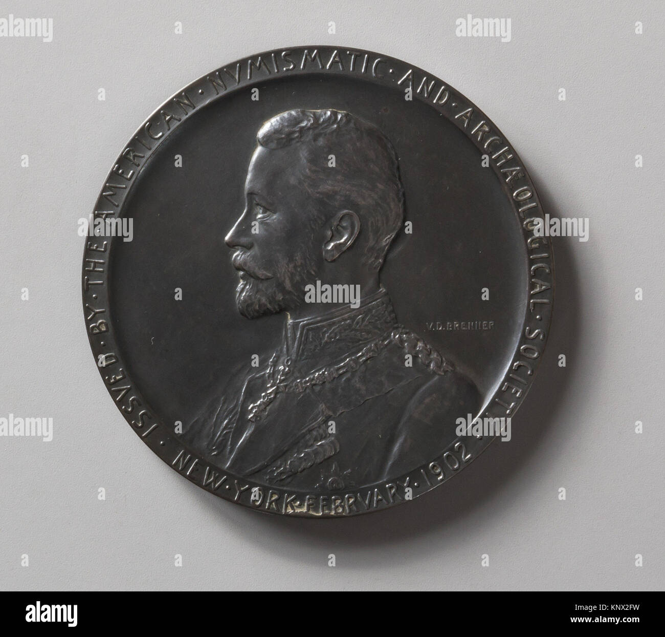 El Príncipe Enrique de Prusia. Artista: Victor David Brenner (American (nacido en Kaunas, Lituania), Nueva York, 1871-1924); Fecha: 1902; Medio: Plata; Dimensiones: Foto de stock