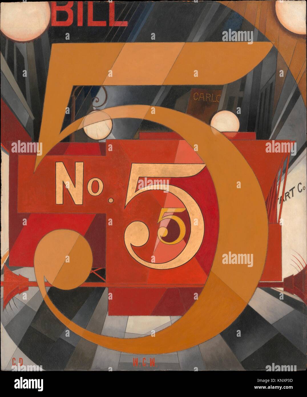 Vi la figura 5 en oro. Artista: Charles Demuth (American, Lancaster, Pennsylvania 1883-1935 Lancaster, Pensilvania); Fecha: 1928; media: aceite, Foto de stock