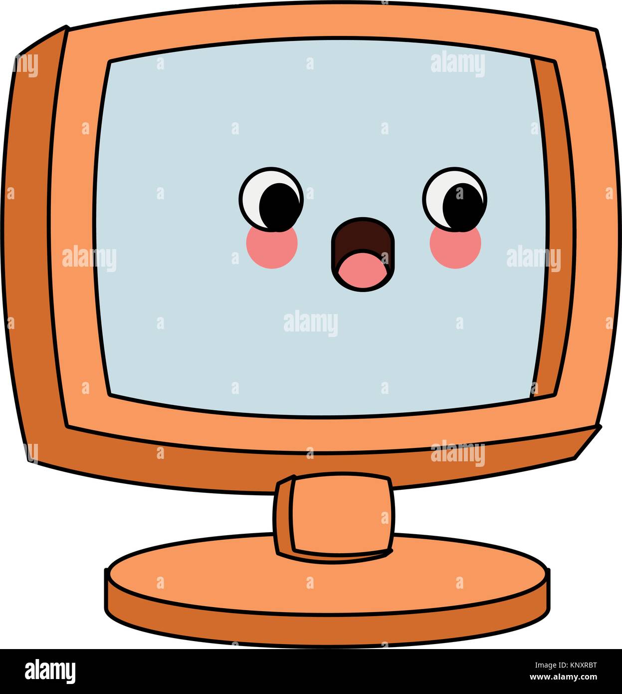 Monitor de PC de pantalla kawaii Cute dibujos animados icono ilustración  vectorial Imagen Vector de stock - Alamy