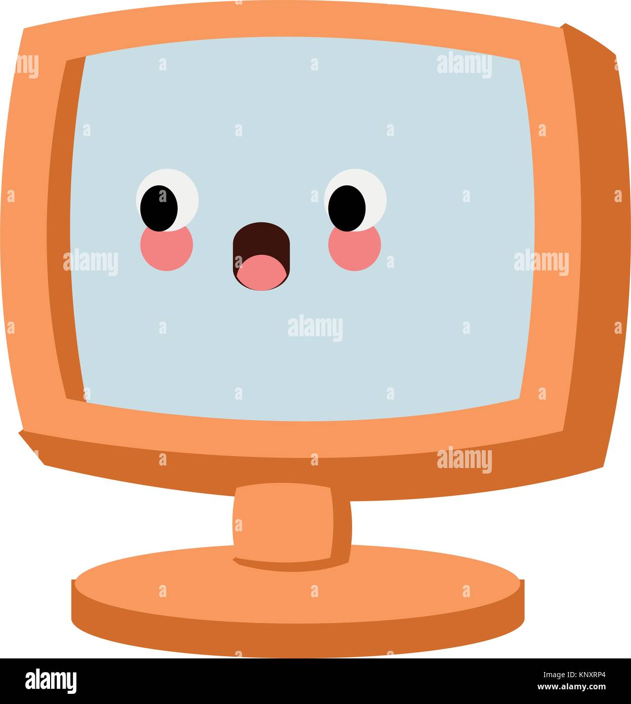 Monitor de PC de pantalla kawaii Cute dibujos animados icono ilustración  vectorial Imagen Vector de stock - Alamy